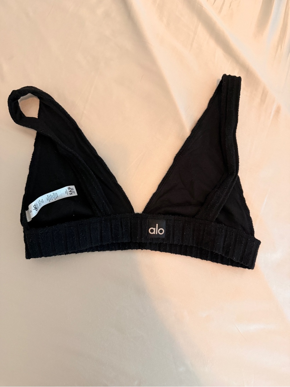 Alo womens Black Ribbed Sports Bralette